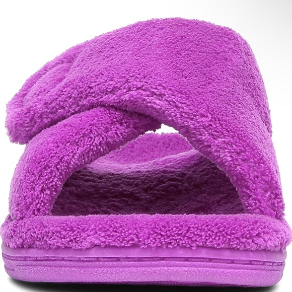 Fuzzy Purple Slide Sandals - Picture 4 of 9